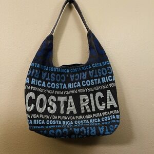 Robin‎ Ruth Costa Rica Graphic Print Large Tote Shoulder Bag Shopper Blue Gray